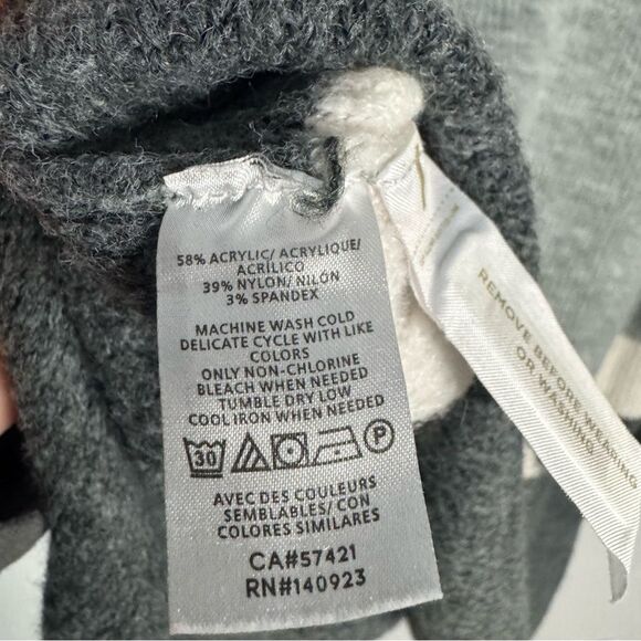 Loft Striped Zip Tunic Sweater Grey Long Sleeve Oversized Colorblock Size XXLP - Picture 9 of 12